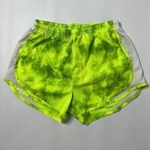 Nike Green Yellow Tempo Dri Fit Athletic Running Shorts Women's Size XS Lined